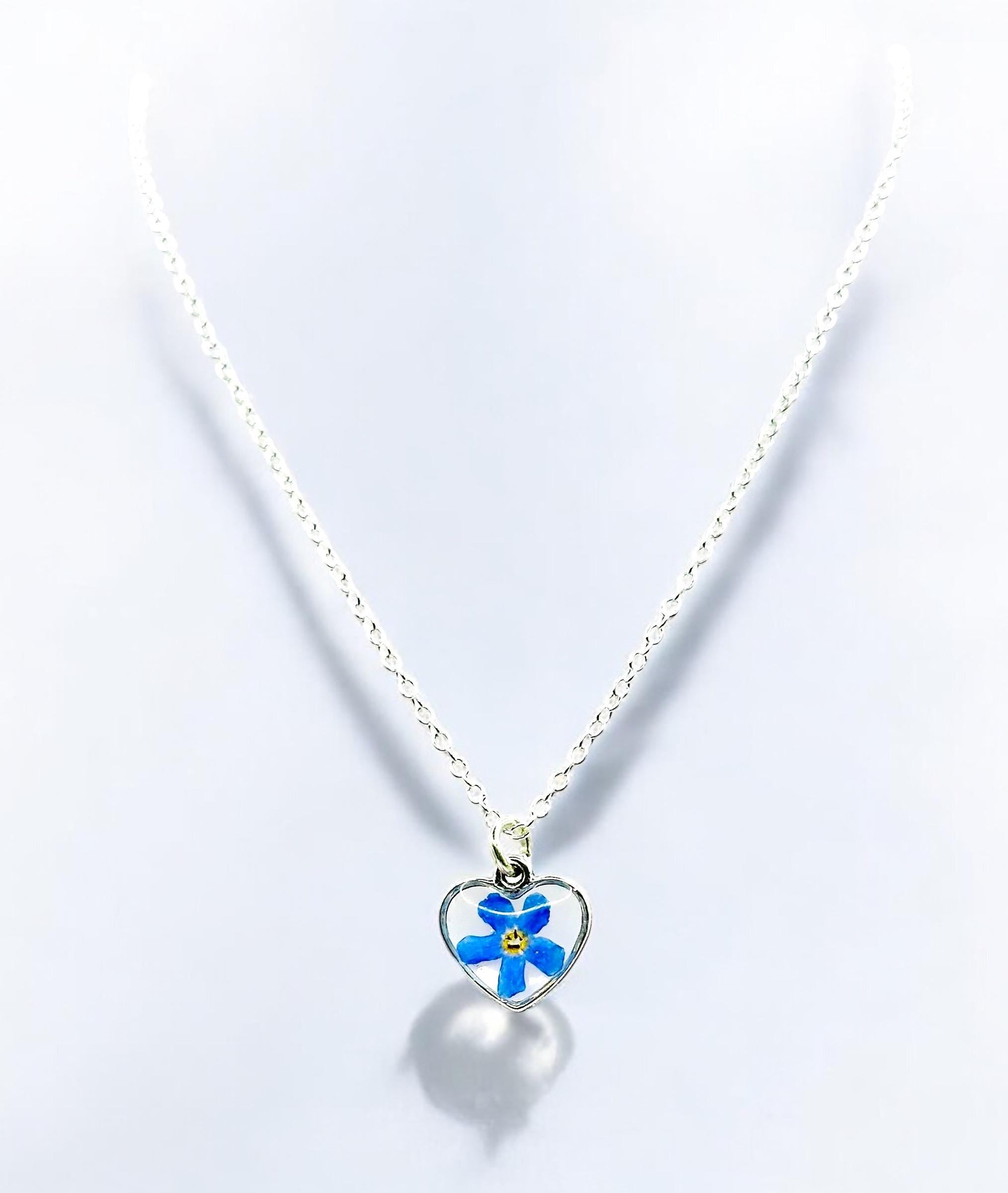 Pressed Forget-Me-Not Necklace: Real Montana Wildflower Jewelry