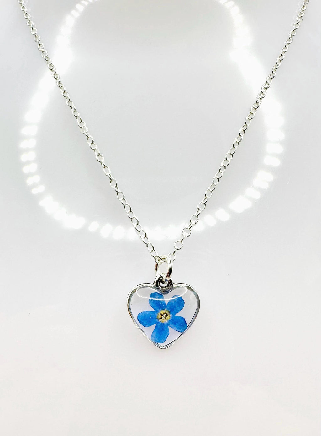 Pressed Forget-Me-Not Necklace: Real Montana Wildflower Jewelry