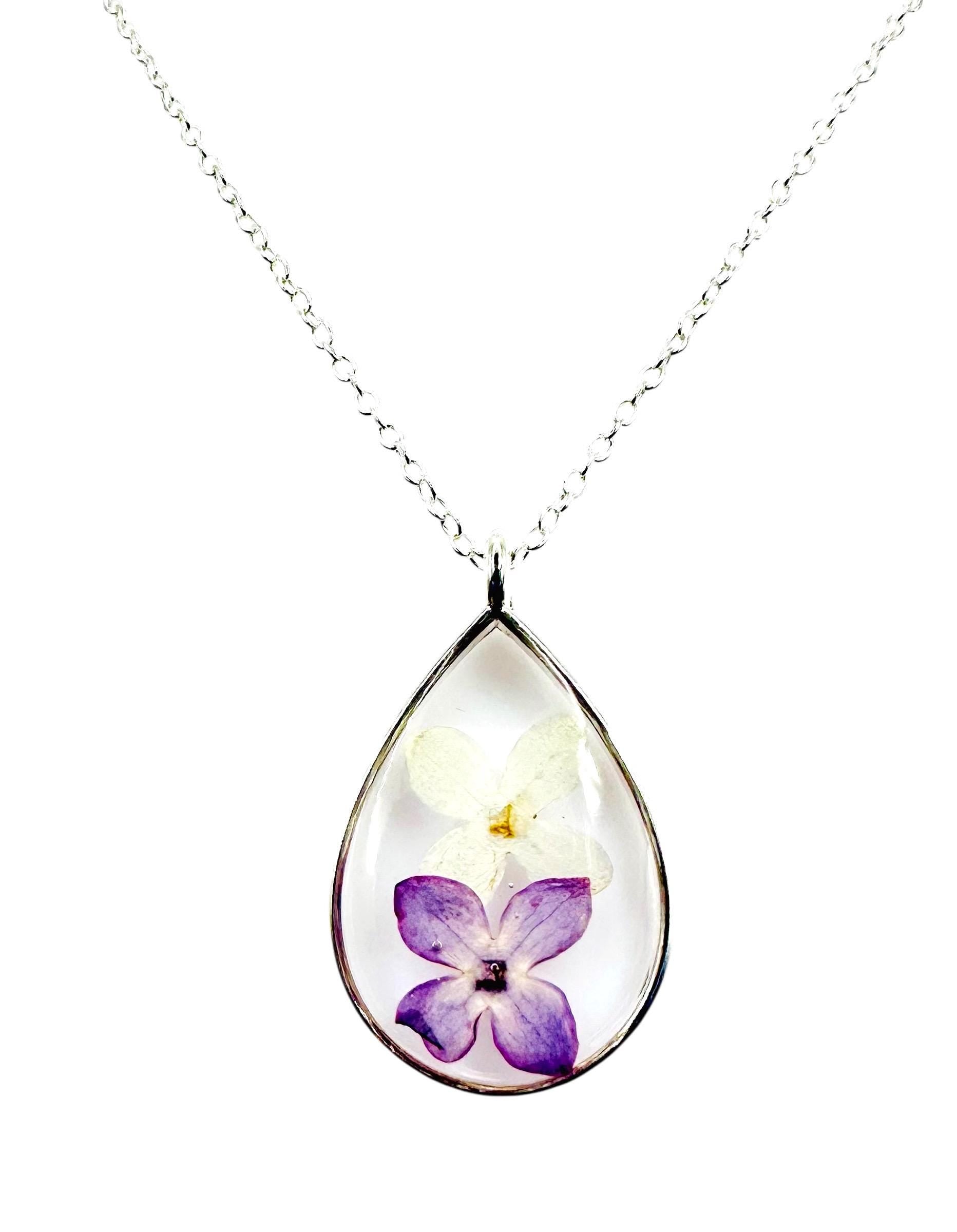 Pressed Montana Lilacs Necklace: Handmade