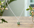 Emerald Necklace with Brilliant CZ Charm: Made in Montana