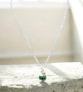Emerald Necklace with Brilliant CZ Charm: Made in Montana